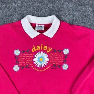 Gopher Sport Sweatshirt Womens Size XL Pink Daisy‎ Graphic Pullover Vintage
